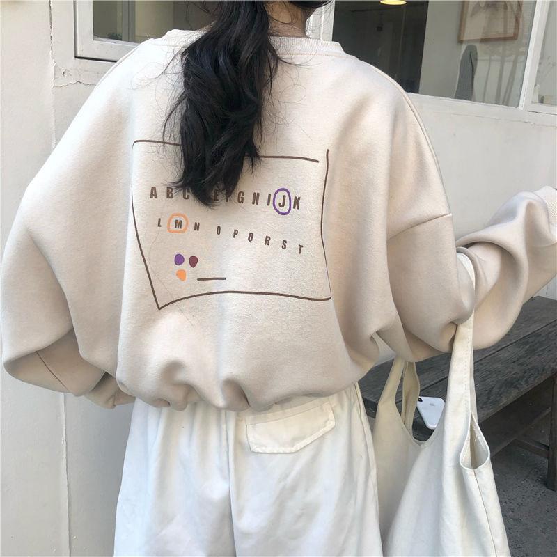 Sweatshirt Women Pullover Hoodies Cropped Tops Solid Long Sleeve Oversized Loose Casual Hoodies Spring Autumn Fashion Women Hoodies Sweatshirt