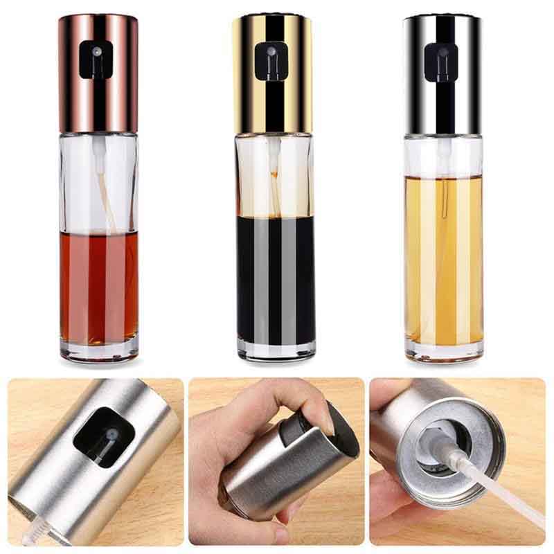 Kitchen Baking Oil Cook Spray Empty Bottle Vinegar Bottle Oil Dispenser Cooking Tool Salad BBQ Cooking Glass Oil Sprayer