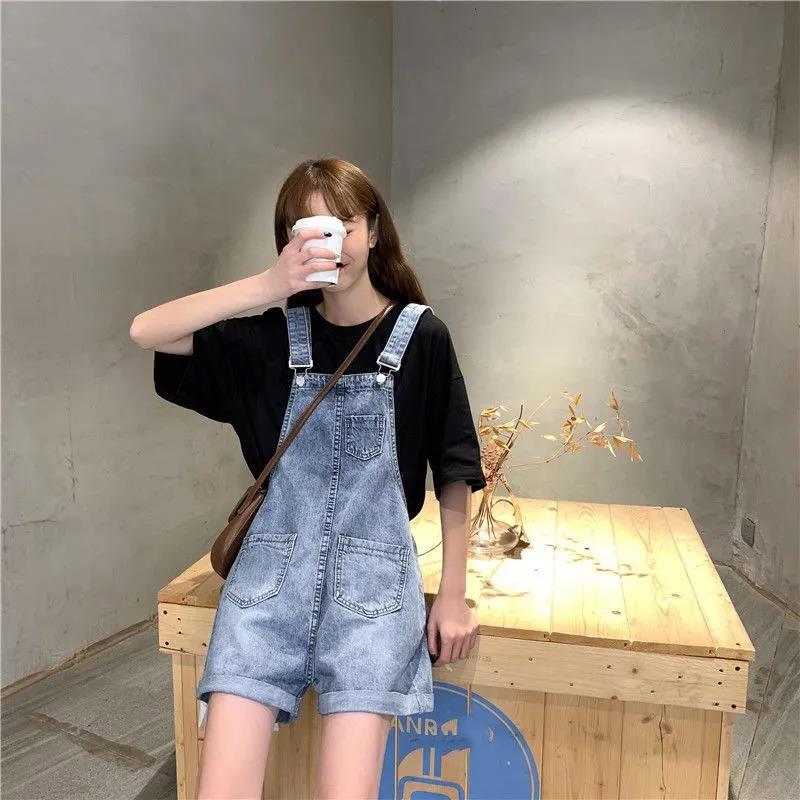 WTEMPO Woman Jeans Romper Pants Summer Denim Jumpsuit  Pockets Sleeveless Adjusted Overalls