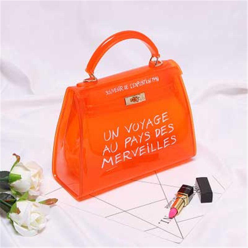 Bags For Women 2019 Clear Transparent Pvc Bag Jelly Shoulder Bag Beach Letter Candy Women Cro