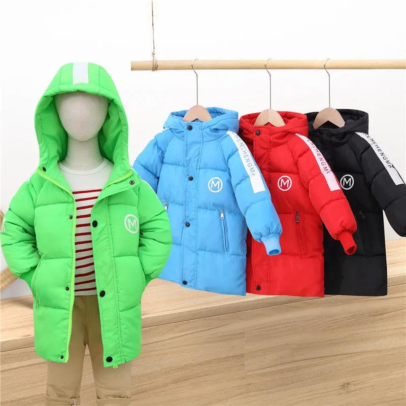 Children's Padded Jacket Boy Girl Baby Mid-length Padded Jacket Middle and Small Children's Thick Winter Padded Jacket Children's Wear