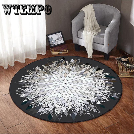 European Geometric Round Carpet For Living Room Rugs And Carpets Computer Chair Floo