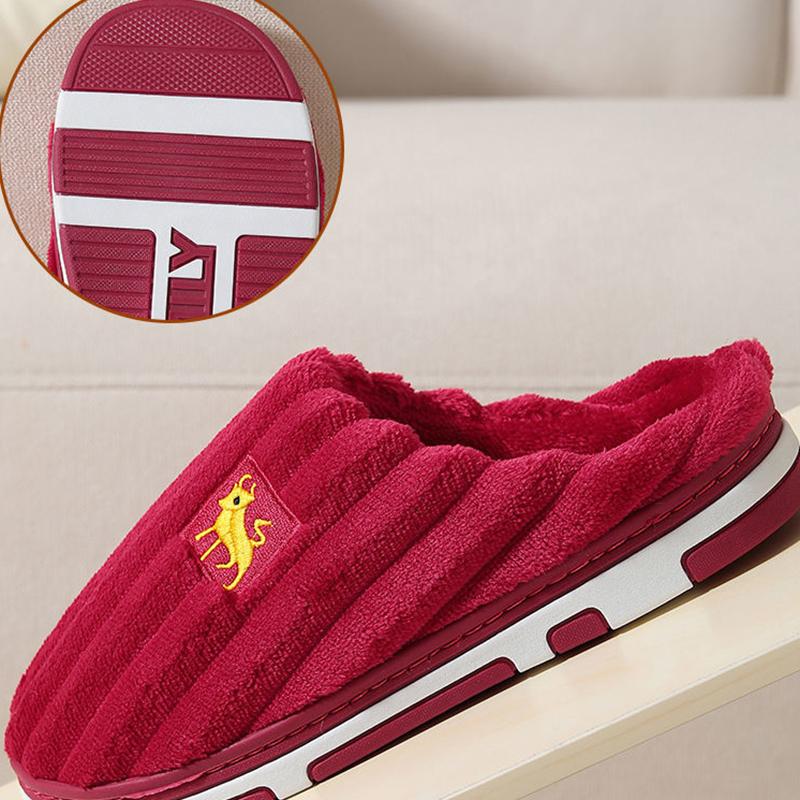 Cotton Slippers Winter Warm Home Home Lovers Non-slip Thick-soled Month Shoes Men and Women Cute Plush Drag