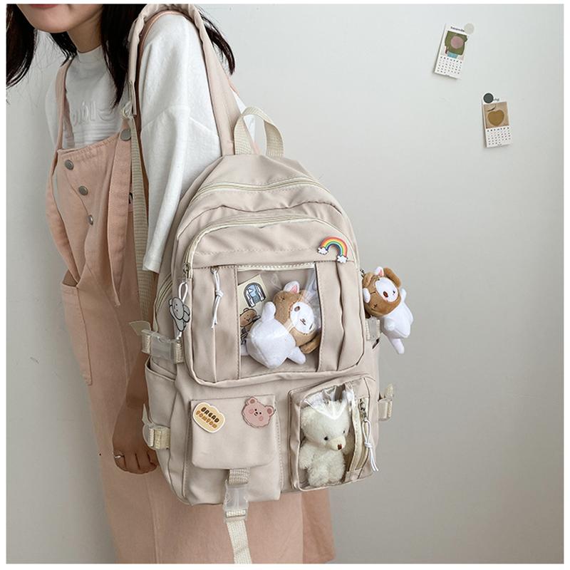 Largecapacity High School Student Backpack Junior High School Student School Bag Female Korean Version of Girl Backpack