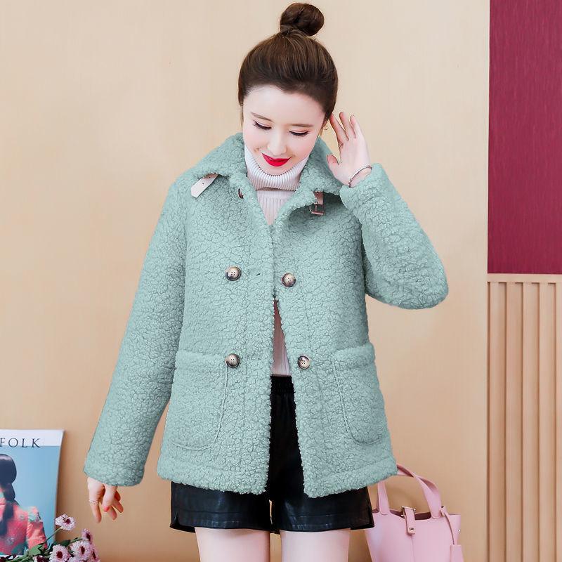 Lamb Wool Short Coat Female Autumn and Winter Korean Loose Faux Fur One-piece Lamb Wool Granular Fleece Coat