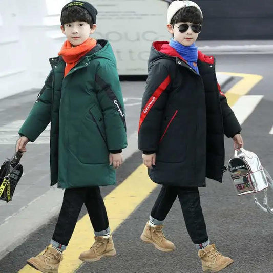 Boys Cotton-padded Winter Clothes Mid-length Thickening Children's Down Cotton-padded Jackets Big Boys' Jackets Children's Clothing