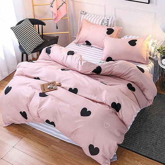 3/4pcs Cartoon Pink Flamingo Bedding Sets Linens Duvet Cover Bed Sheets Pillowcases Bedding Set Geom