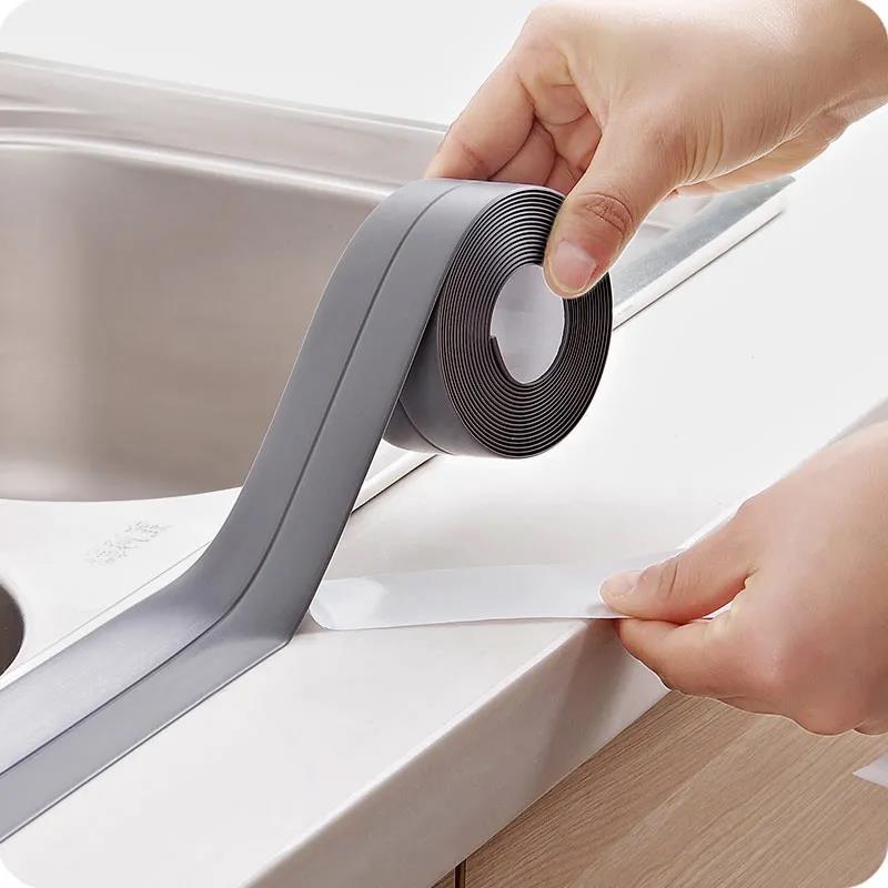 Kitchen Waterproof Strip Beautiful Seam Stickers Sink Waterproof Mold Tape Toilet Gap Wall Foot Line Stickers