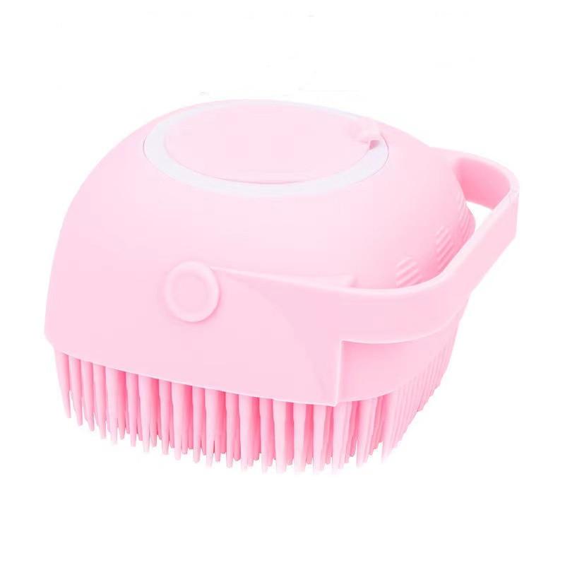 Pet Bath Brush Dog Bath Artifact Shampoo Bath Liquid Storage Cup Silicone Cat Puppy Bath Brush Pet Cat Dog Grooming Comb Hair Removal Massage Brush