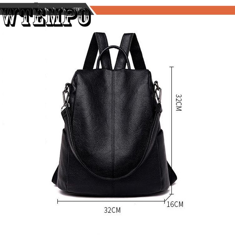 Women Backpack Leather School Bags For    Female Tassel Small Backpack