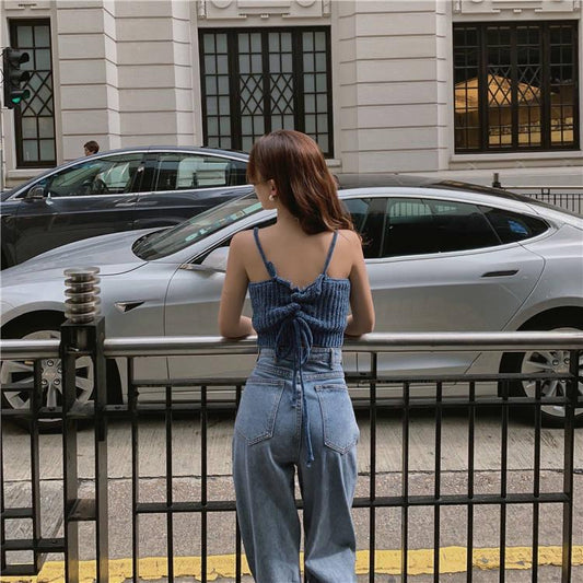 High Waist Loose Jeans Female Spring and Summer Students Straight Wide Leg Pants Mop Long Pants