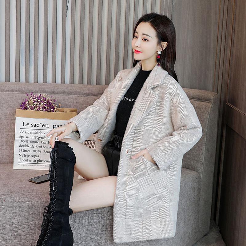 Woolen Coat Women Autumn and Winter Mid-length Slim and Thin Short Double-sided Woolen Coat