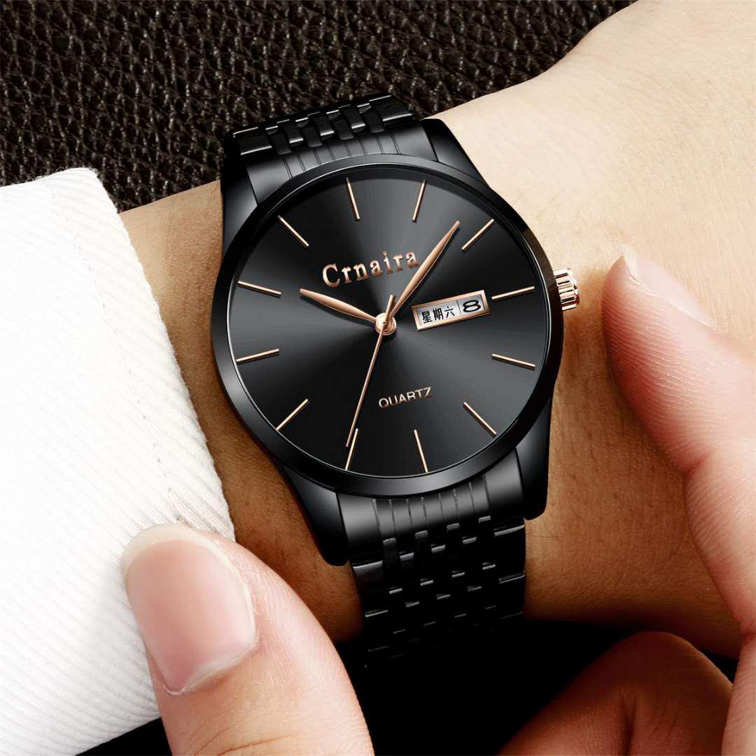 Men Watch Top Brand Luxury Calendar Stainless Steel Quartz Fashion Business Waterproof Watches