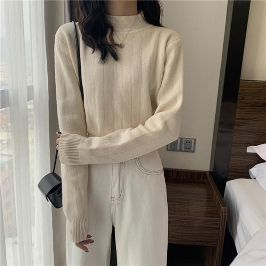 Winter Sweater Turtleneck Thick Fleece Warm Pullover Sweater Women White Long Sleeve Plus Size Loose Casual Knitted Jumper Fall Women Fashion Sweater