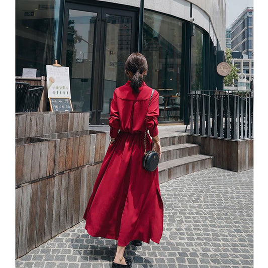 Business Chic Women Shirt Dress with Button Up Long Sleeve Spring Summer Dress Office Lady Outfit