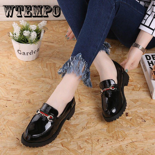 Leather  Oxford Shoes Woman Creepers Platform Shoes Female Footware Shoes Retro Leather Derby Shoes