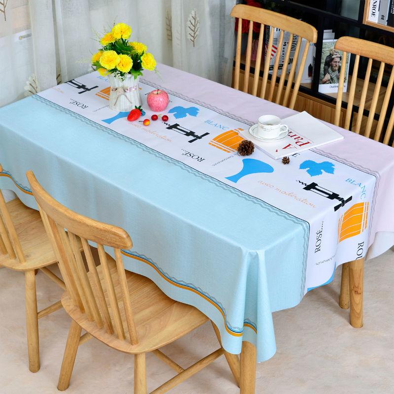 Tablecloth Waterproof and Oil-proof Disposable Pvc Table Mat Desk Cover Cloth Nordic Rectangular Home Coffee Table Cloth Fabric