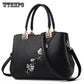 Handbag Fashion Women Leather Embroidery Flower Ladies Shoulder Bag