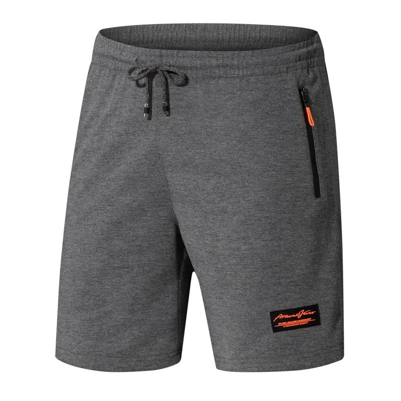 Knitted Shorts Men's Summer Sports and Leisure Five-point Pants Summer Pockets with Zipper Loose Men's Beach Pants