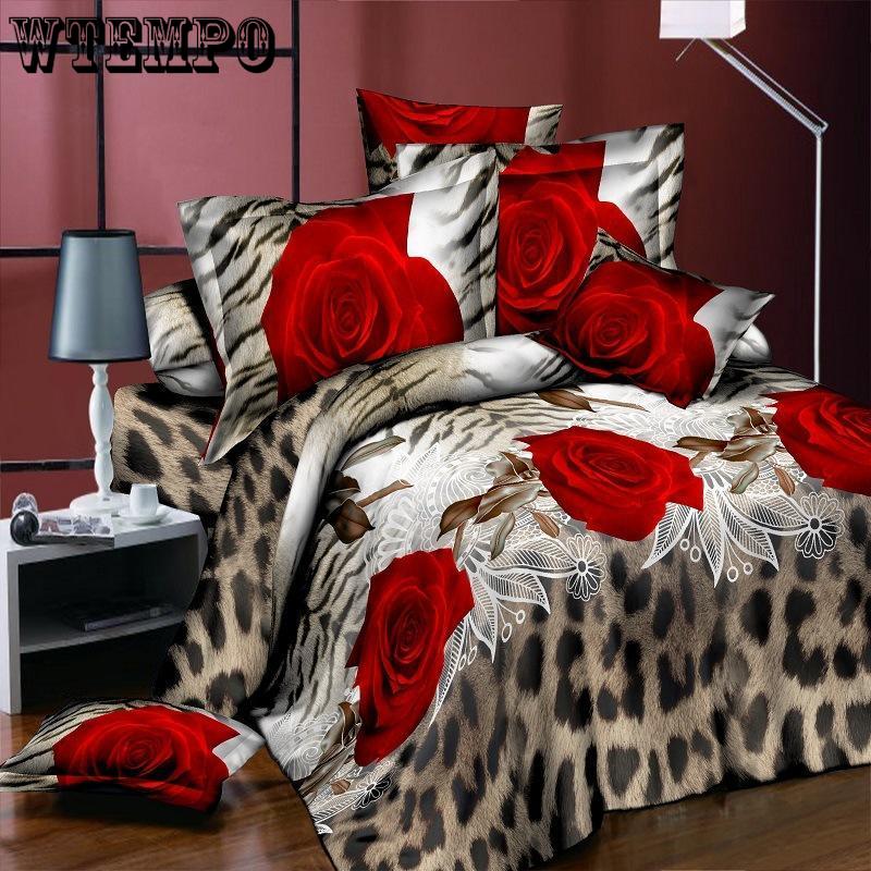 Duvet Cover Set 3D Oil Painting Bed In A Bag 4pcs Bedding Sets Flat Bed Sheet Comforter Duvet