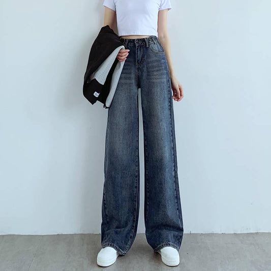 Casual Flare Jeans for Women Fashion Stretch High Waisted Wide Leg Jeans Vintage Pants Plus Size