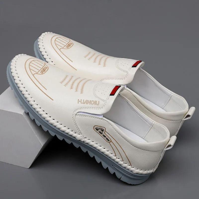 Men's Leather Shoes Slip on Leather Business Soft-soled Driving Shoes All-match Casual Shoes Comfortable Breathable Leather Shoes