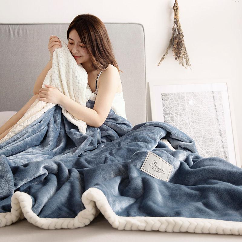 Soft Double-layer Blankets Are Thickened Winter Blankets, Blankets, Sheets, Quilts, Plush, Double-sided Fleece, Coral Flannel Blankets