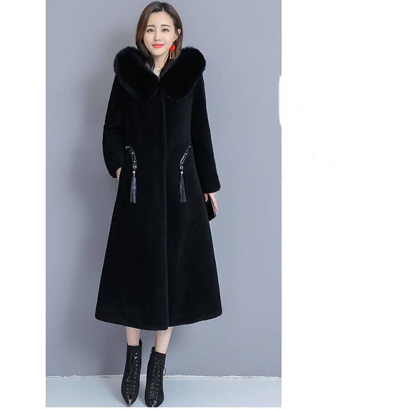 Wool Coat Winter Cold warm Long sleeve Fur jacket Luxurious Large size Fur coat Winter Woman's