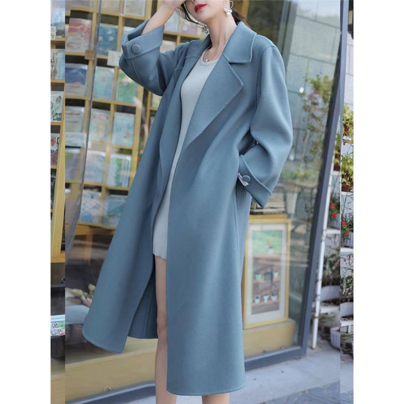 Women Wool Coat 2019 Winter Overcoat Slim Long Wool Jacket Ladies Elegant Wool Blends Outerwear