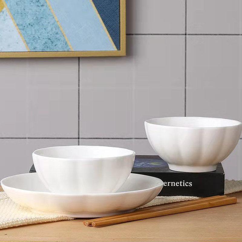 Household Dishes Set Ceramic Thickened Anti-scalding Simple Creative Small Fresh Pumpkin Bowl Plate Tableware