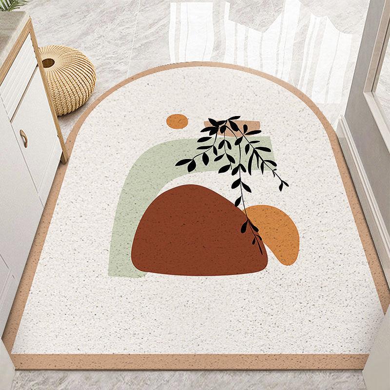 Floor Mats Door Entrance Door Floor Mats Silk Ring Door Mats Nordic Light Luxury Entrance Home Door PVC Floor Mats Can Be Cut