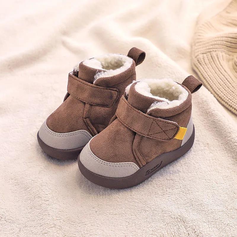 Children's Winter Cotton Shoes Baby Girls and Boys Soft Bottom Anti Slip Warm Snow Boots Plush Prewalker