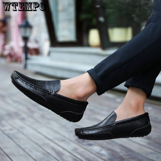 casual summer men shoes Mens Light Comfortable Flat Shoes Loafers leather Footwear sneakers