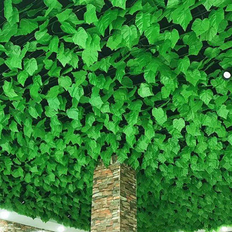 Simulation of Grape Leaves Vines Leaves Ceilings Flower Vines Decorative Green Leaves Plants Vines Water Pipes To Block Plastic Artificial Flowers