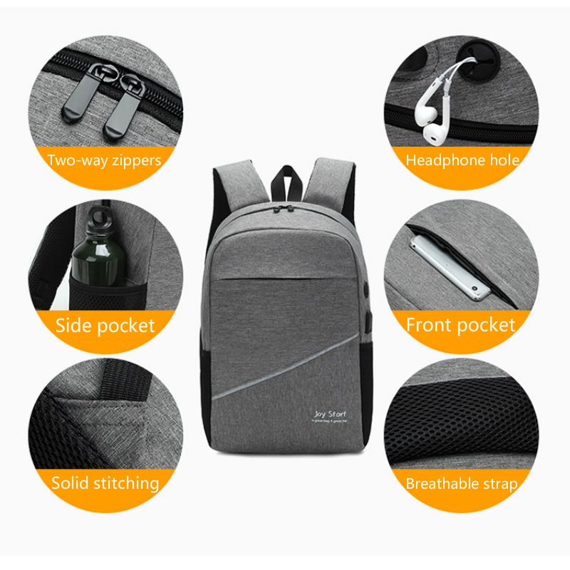 USB Charge 3 Pcs Sets Laptop Backpack Business Men Women Travel Shoulder Backpacks School Bag