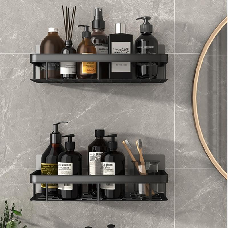 Bathroom Shelves No-drill Corner Shelf Shower Storage Rack Holder Toilet Organizer Bathroom Accessories Suction Cup Wall Rack Toilet Rack