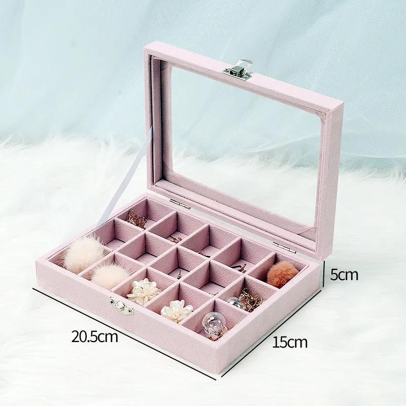 Jewelry Storage Box Dust-proof Transparent Large-capacity Hand Jewelry Stud Necklace Portable Exquisite Display Jewelry Box