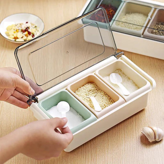 Kitchen Home Seasoning Tank Multi-function Seasoning Storage Box Creative Multi-grid Box