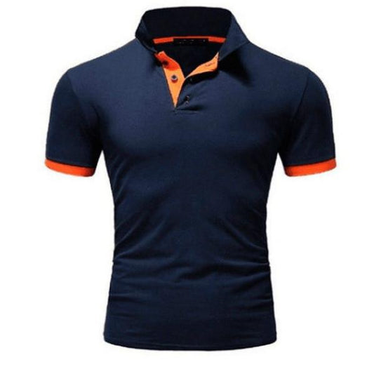 Men's Summer Sports Fitness Leisure Trend T-shirt Slim Short Sleeve Polo Shirt