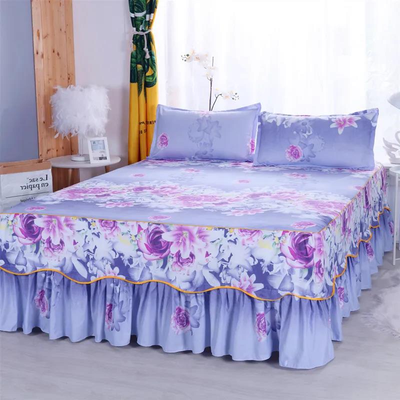 Bedroom Household Single-piece Sanding Bed Skirt Korean Version of One-piece Bed Skirt Bed Cover Simmons Protective Cover Can Not Afford The Ball