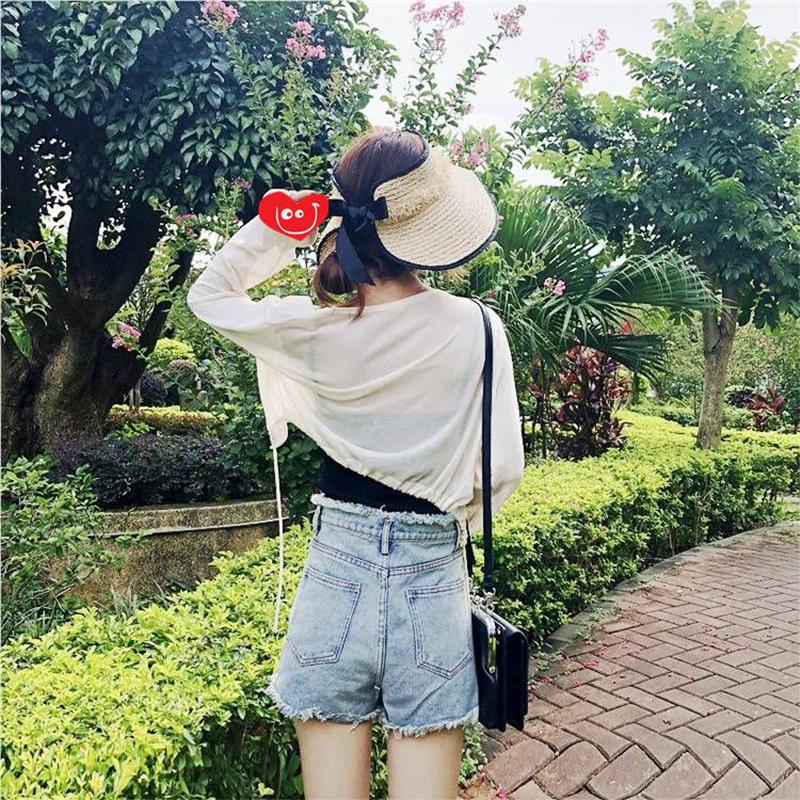 Cardigan Chiffon Women's Sun Protection Clothing Women's Short Thin Coat with Suspenders Shawl Summer