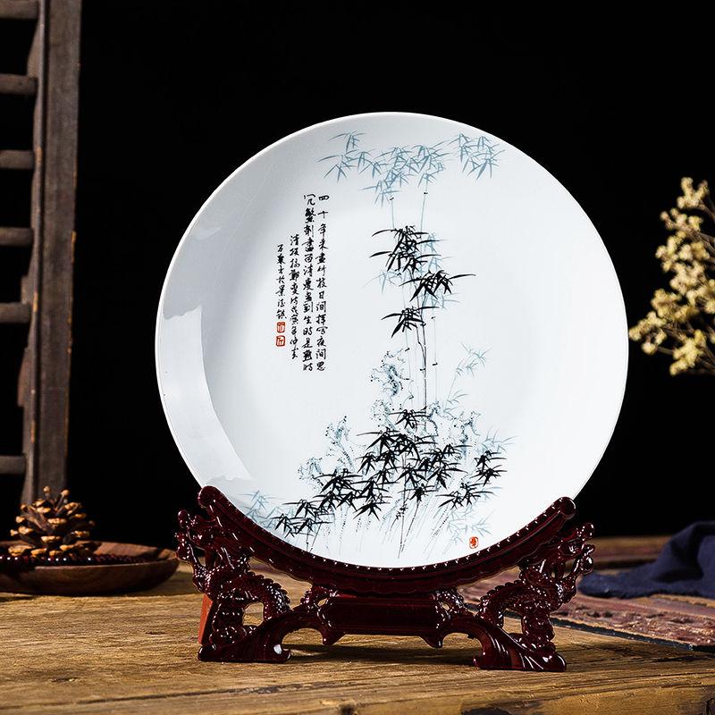 Famille Rose Porcelain Plates Chinese Traditional Ornaments Antique Cultural Relics Ornaments Creative Crafts