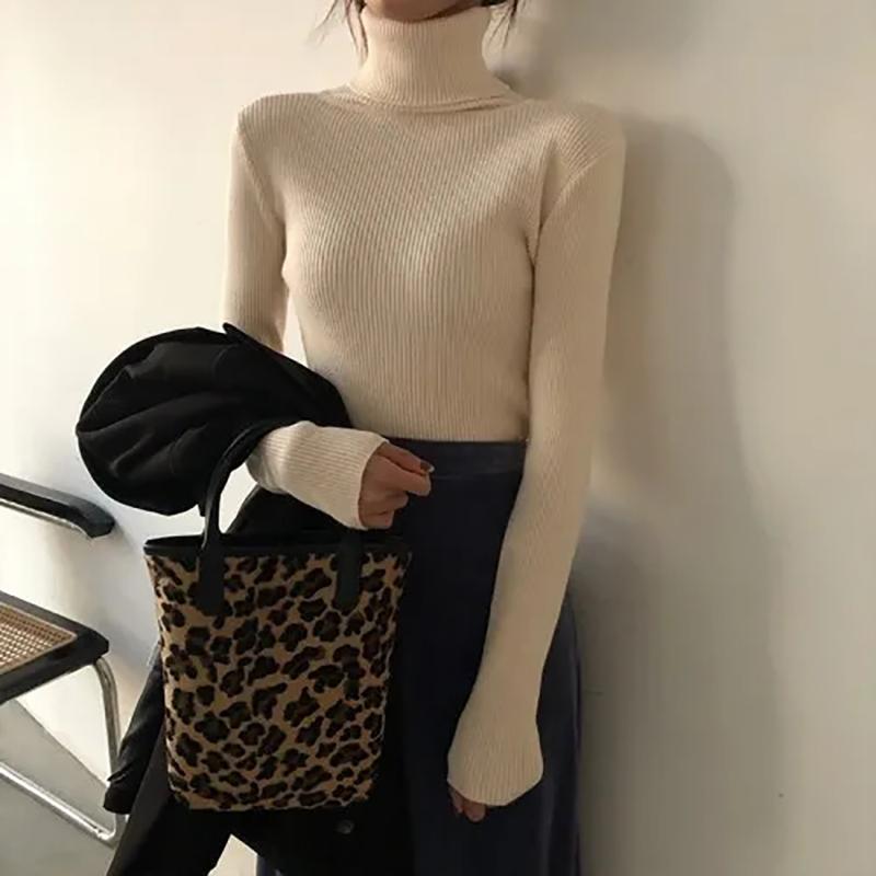 Winter Turtleneck Sweater Women Thick Warm Solid Long Sleeve High Neck Sweaters Slim Knitted Jumper Fashion Fall Pullovers Women Casual Top Clothes