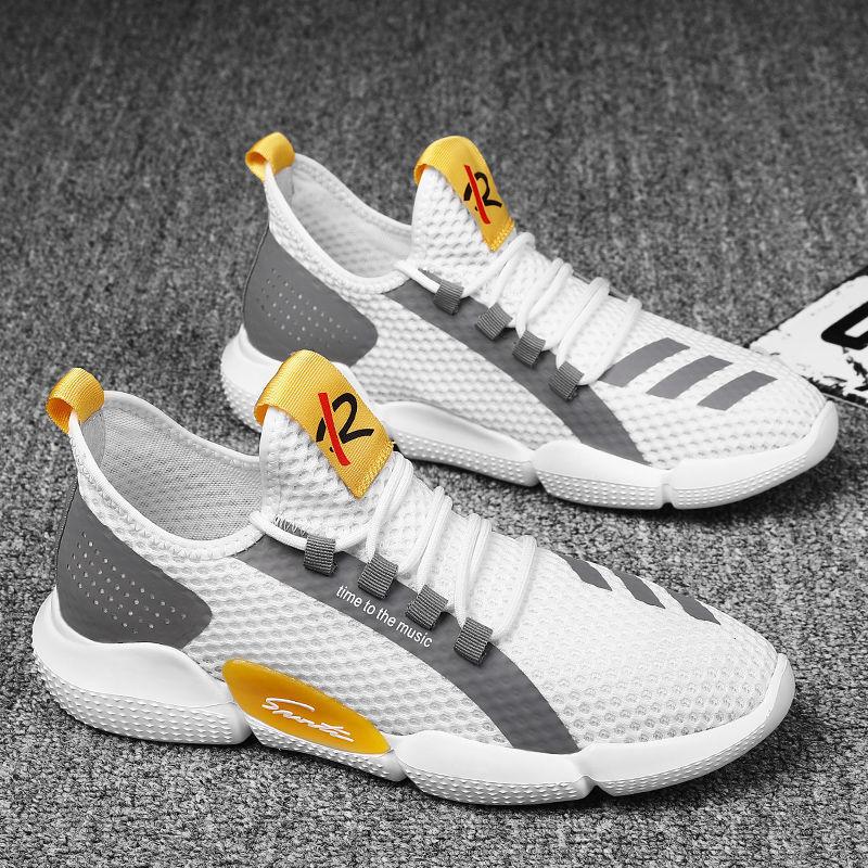 Men's Shoes Spring and Summer Breathable Deodorant Mesh Shoes Student Trend All-match Sports Casual Shoes Men's Flying Shoes