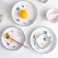 Ceramic Dishes Household Deep Dishes Tableware Dishes Baking Trays Creative Binaural Steamed Egg Discs Binaural Plates