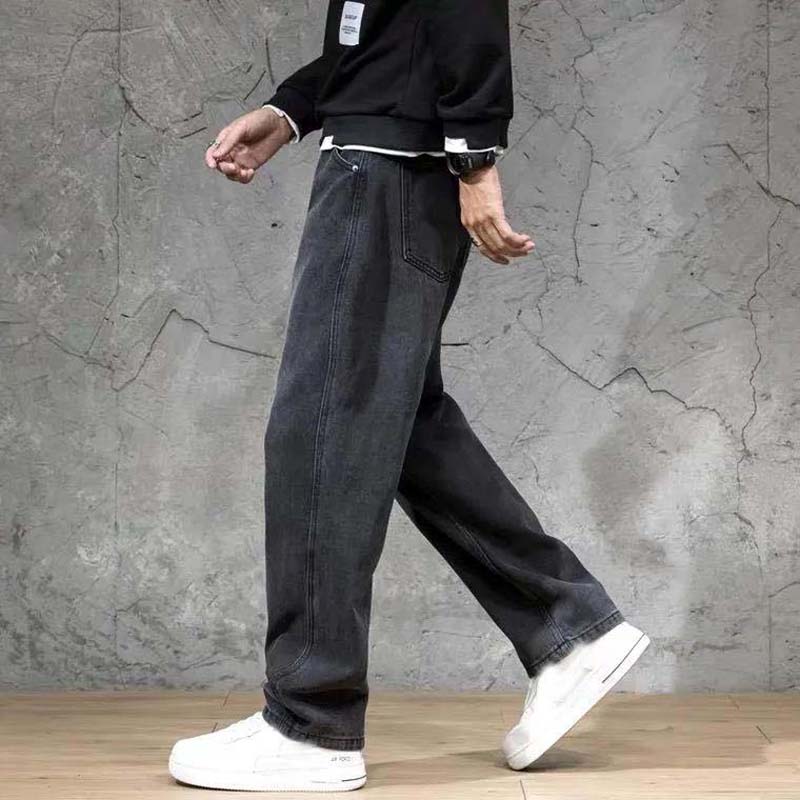 Casual Jeans Men's Loose Drape Wide-leg Pants Light-colored All-match Denim Straight-leg Trousers