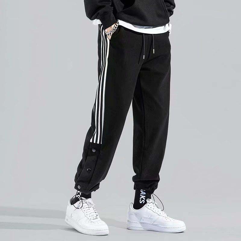 Side-breasted Drawstring Drawstring Feet Gray Student Sweatpants Male Loose Wild Youth Casual Summer Thin Section