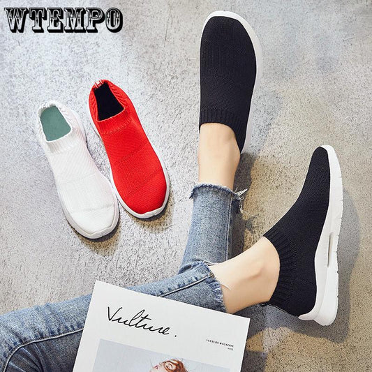 Socks Shoes Women's Casual Platform Women's Shoes 2019 New Flat Bottom Sports Shoes