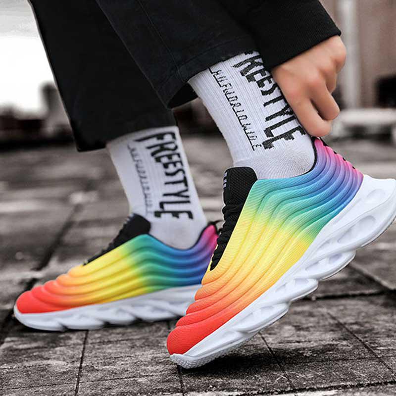 Plus Size39-44 Men Low-top Sneakers Running Basketball Sock Shoes Breathable Lightweight Non-slip Sock Shoes Wear-resistant Deodorant Blade Shoes