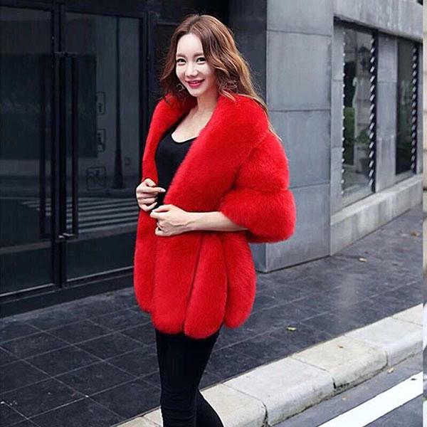 Autumn Winter Faux Fur Shawl Coat Women's Cheongsam Wedding Capes with  Slim Fit  Faux Fox Fur Warm Shawls and Wraps